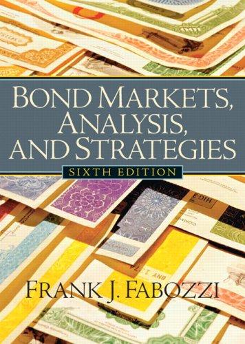 bond markets analysis and strategies 6th edition frank j. fabozzi 0131986430, 9780131986435