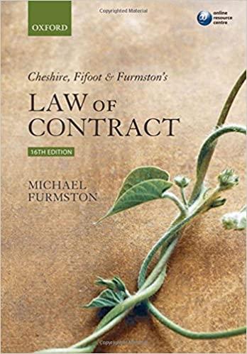cheshire fifoot and furmstons law of contract 16th edition michael furmston 0199568340, 978-0199568345