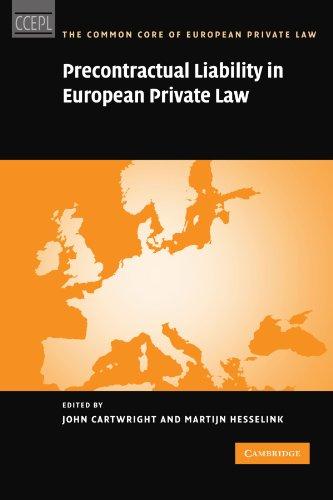 precontractual liability in european private law 1st edition john cartwright 0521183944, 978-0521183949