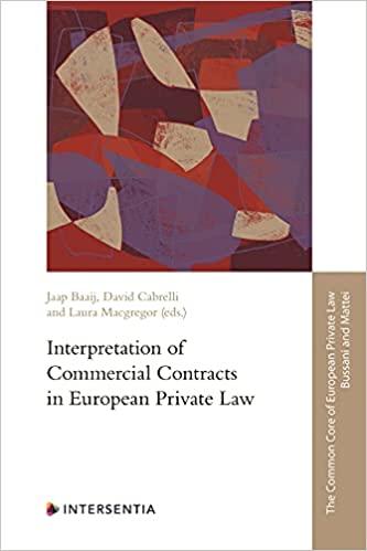 interpretation of commercial contracts in european private law 1st edition baaij, cornelis j w, macgregor,