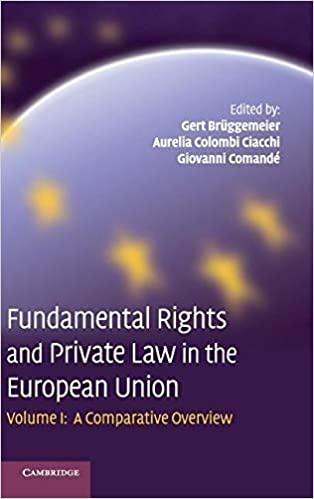 fundamental rights and private law in the european union volume 1 a comparative overview 1st edition giovanni