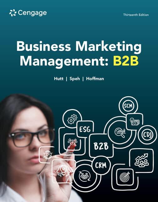 business marketing management b2b 13th edition michael d. hutt, thomas w. speh, douglas hoffman 0357718232,