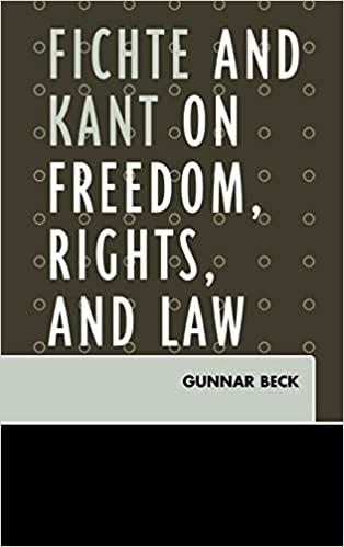fichte and kant on freedom rights and law 1st edition gunnar beck 0739122940, 978-0739122945