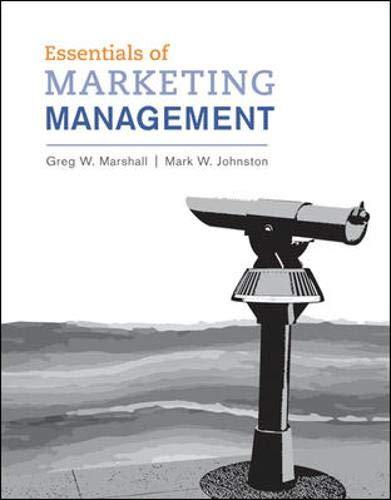 essentials of marketing management 1st edition greg marshall, mark johnston 0078028787, 9780078028786