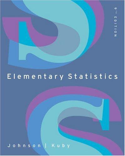 elementary statistics 9th edition robert r. johnson, patricia j. kuby 0534399150, 9780534399153