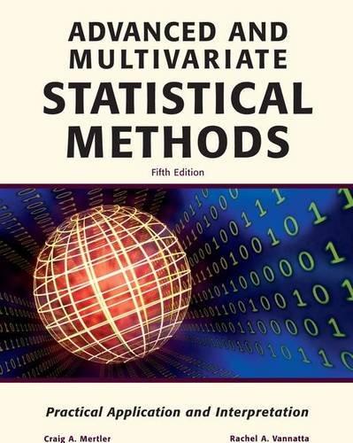 Advanced And Multivariate Statistical Methods