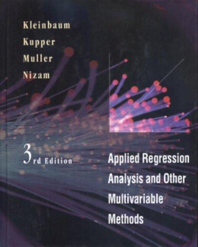 applied regression analysis and other multivariable methods 3rd edition david g. kleinbaum, lawrence l.