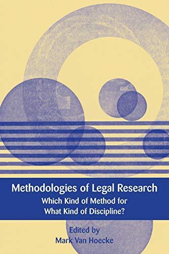 methodologies of legal research 1st edition mark van hoecke 1849464995, 978-1849464994