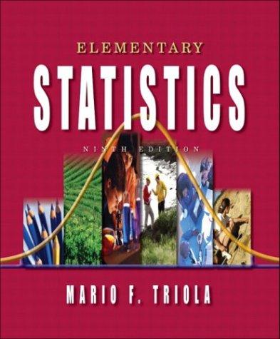 elementary statistics 9th edition mario f. triola 0201775700, 9780201775709