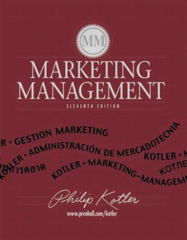 marketing management 11th edition philip kotler 0130336297, 9780130336293