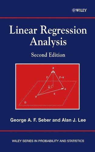 linear regression analysis 2nd edition george a. f. seber, alan j. lee 0471415405, 9780471415404