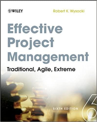 effective project management traditional agile extreme 6th edition robert k. wysocki 111801619x,
