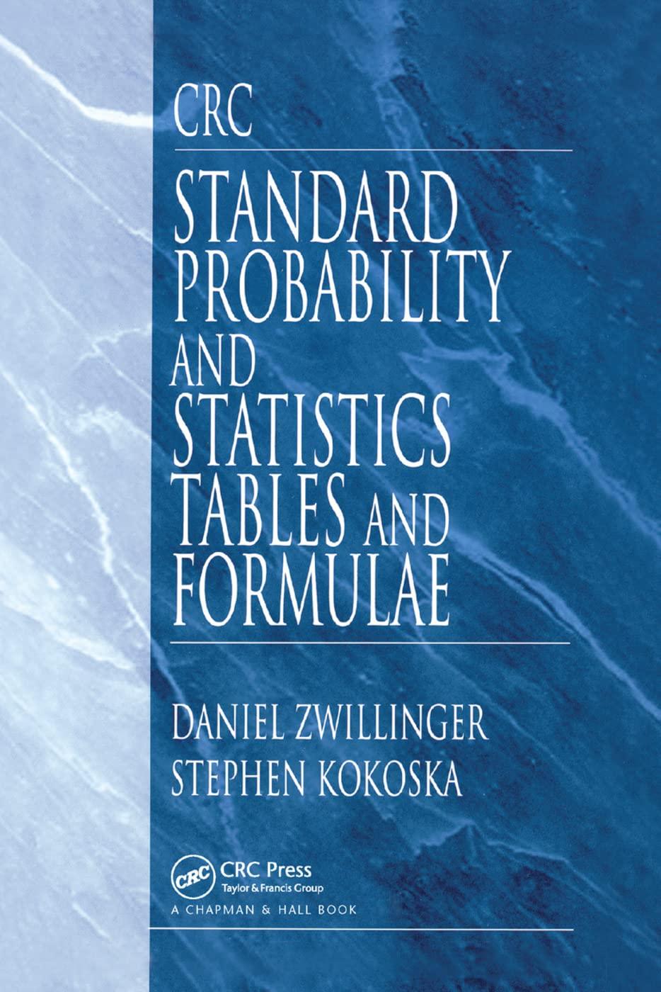 crc standard probability and statistics tables and formulae 1st edition daniel zwillinger, stephen kokoska