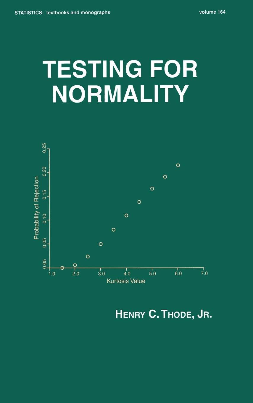 testing for normality 1st edition henry c. thode 0824796136, 9780824796136