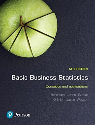 basic business statistics concepts and applications 5th edition l. berenson mark, david levine, kathryn