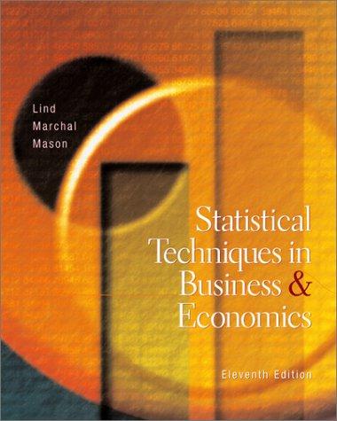 statistical techniques in business and economics 11th edition douglas a. lind, robert deward mason, william