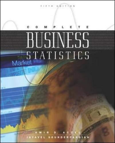 complete business statistics 5th edition amir d aczel, jayavel sounderpandian 0072524855, 9780072524857