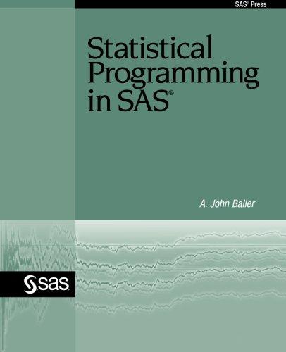 statistical programming in sas 1st edition john bailer 1599946564, 9781599946566