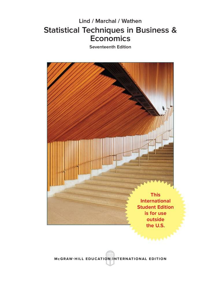 statistical techniques in business and economics 17th international edition douglas a. lind, william g.