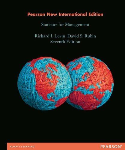 statistics for management 7th international edition richard i. levin, david s. rubin 1292039930, 9781292039930