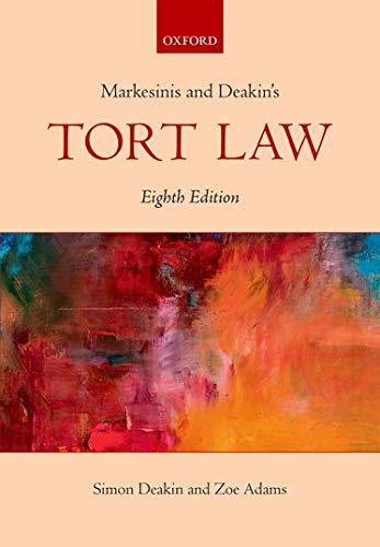 markesinis and deakins tort law 8th edition simon deakin, zoe adams 0198747969, 978-0198747963
