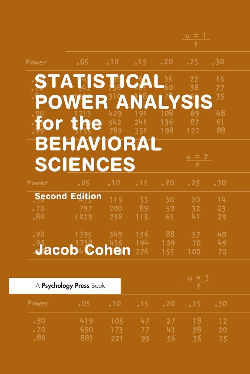 statistical power analysis for the behavioral sciences 2nd edition jacob cohen 0805802835, 9780805802832