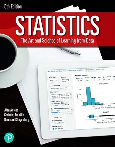 statistics the art and science of learning from data 5th edition alan agresti, bernhard klingenberg,