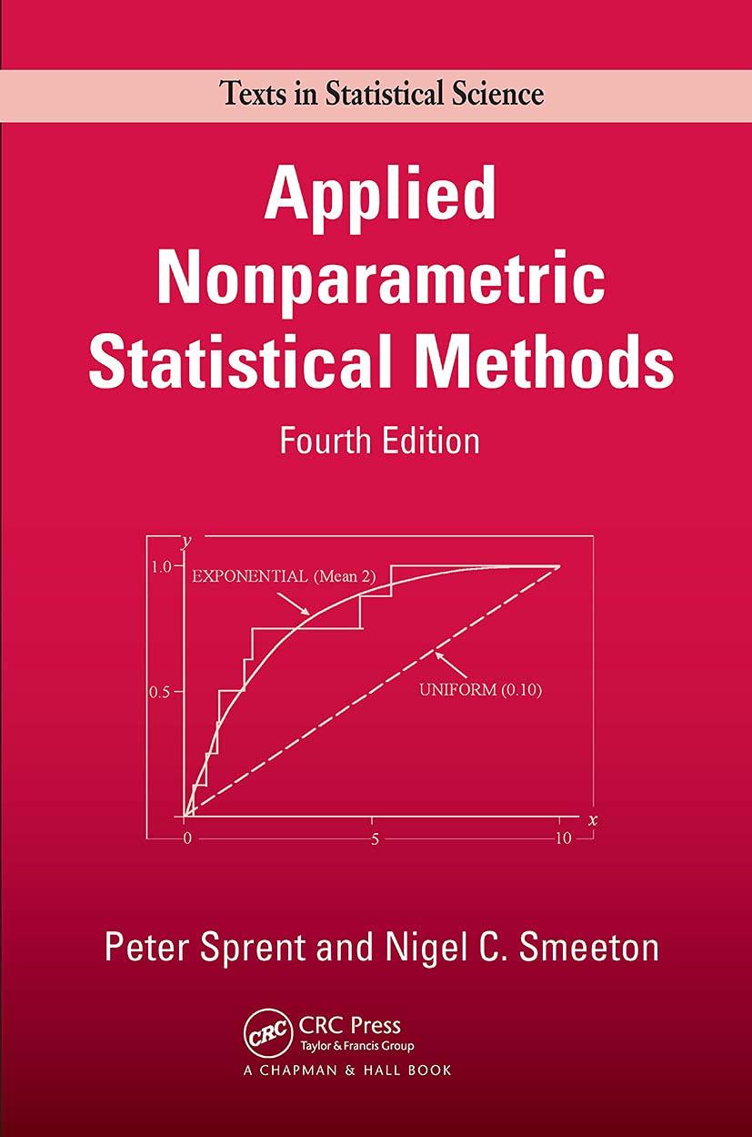 applied nonparametric statistical methods 4th edition peter sprent, nigel c. smeeton 158488701x, 9781584887010