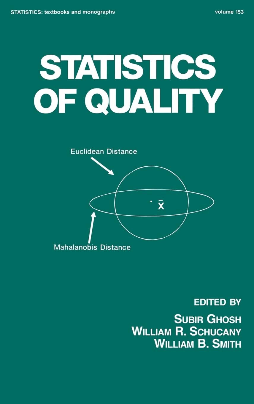 statistics of quality 1st edition subir ghosh, william r. schucany, william b. smith 0824797639, 9780824797638