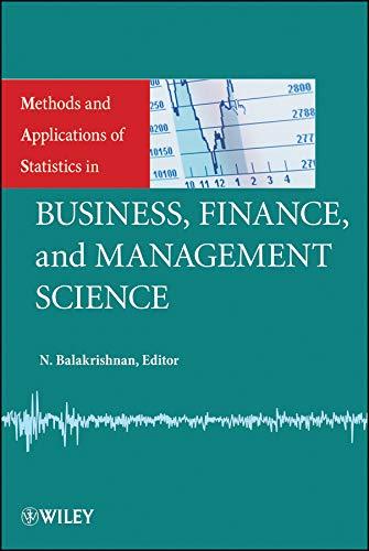 methods and applications of statistics in business finance and management science 1st edition narayanaswamy
