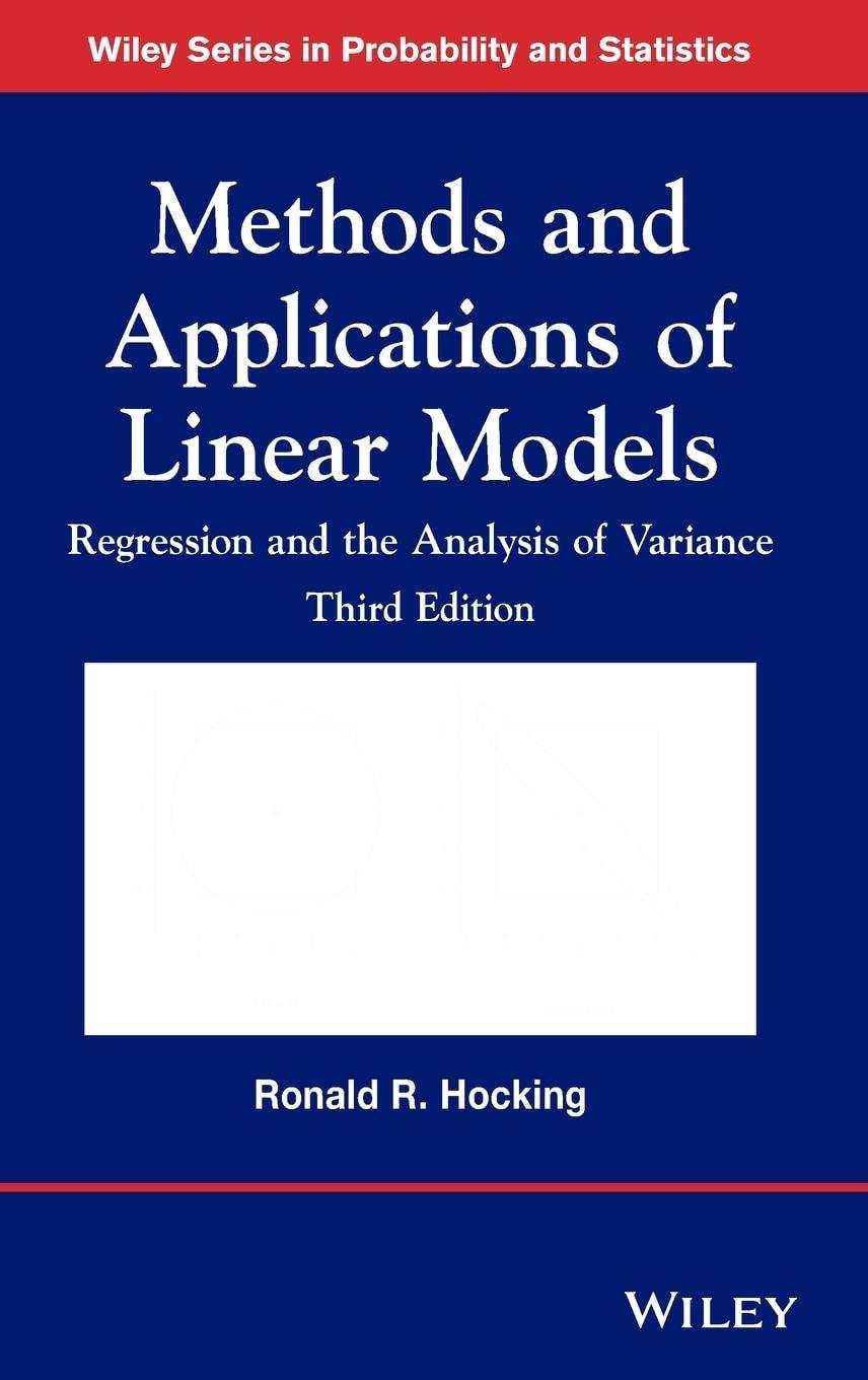 methods and applications of linear models regression and the analysis of variance 3rd edition ronald r.