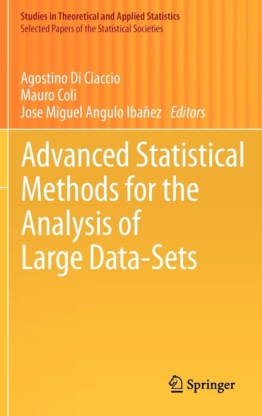 advanced statistical methods for the analysis of large data sets 1st edition agostino di ciaccio, mauro coli,