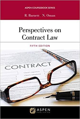 perspectives on contract law 5th edition randy e. barnett, nathan b. oman 1454848138, 978-1454848134