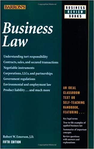 business law 5th edition robert w. emerson j.d. 0764142402, 978-0764142406