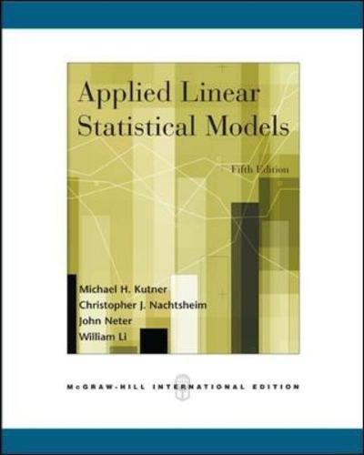 applied linear statistical models 5th international edition michael h. kutner 0071122214, 9780071122214