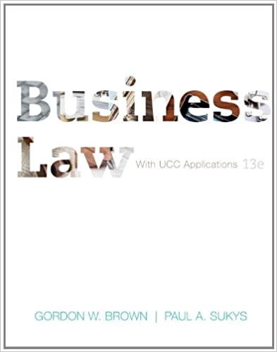 business law with ucc applications 13th edition gordon brown, paul sukys 0073524956, 978-0073524955