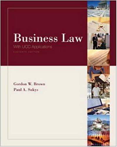 business law with ucc applications 11th edition gordon brown 0072960574, 978-0072960570
