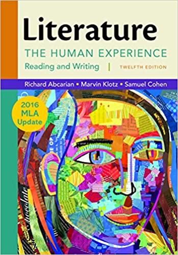 literature the human experience 12th edition richard abcarian 1319088120, 978-1319088125