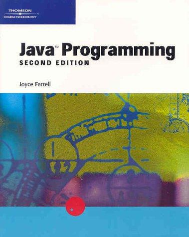 java programming 2nd edition joyce farrell 0619016590, 9780619016593