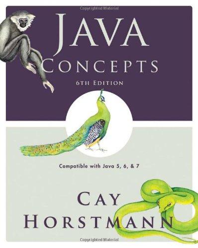 java concepts 6th edition cay s. horstmann 0470509473, 9780470509470