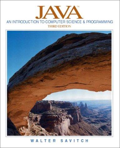 java an introduction to computer science and programming 3rd edition walter savitch 0131013785, 978131013780