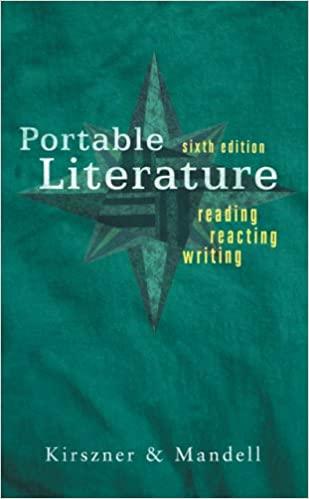 portable literature reading reacting writing 6th edition laurie g. kirszner, stephen r. mandell 1413022812,