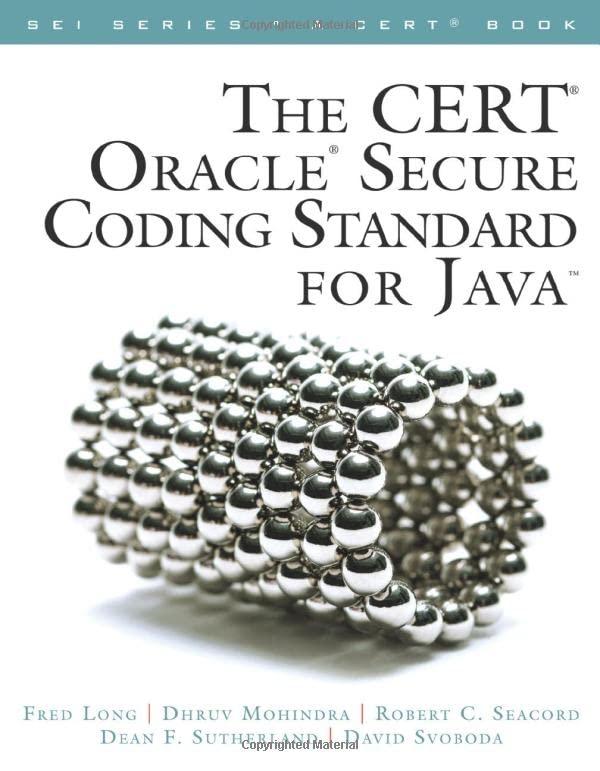 the ceert oracle secure coding standard for java 1st edition fred long, dhruv mohindra, robert seacord, dean