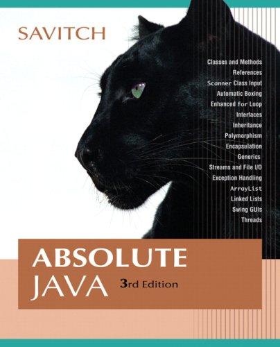 absolute java 3rd edition walter savitch 0321487923, 978321487926