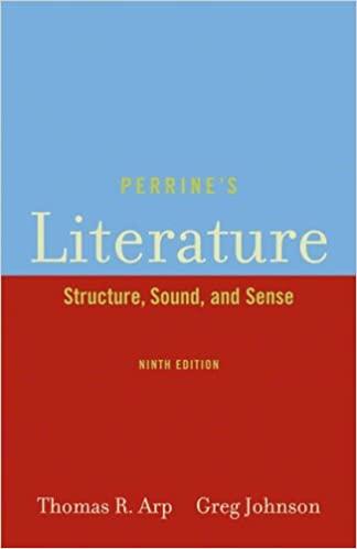 perrine's literature structure sound and sense 9th edition thomas r. arp, greg johnson 141300654x,