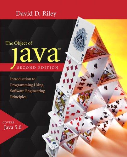 the object of java introduction to programming using software engineering principles 2nd edition david d.