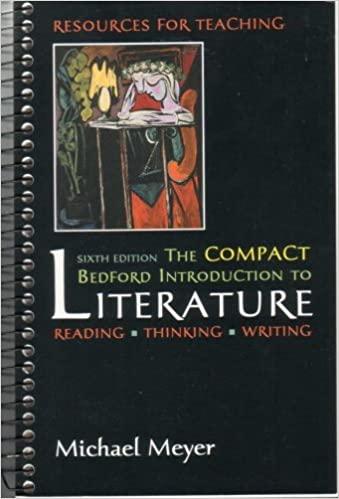 the compact bedford introduction to literature reading thinking writing 6th edition bedford/st. martin's
