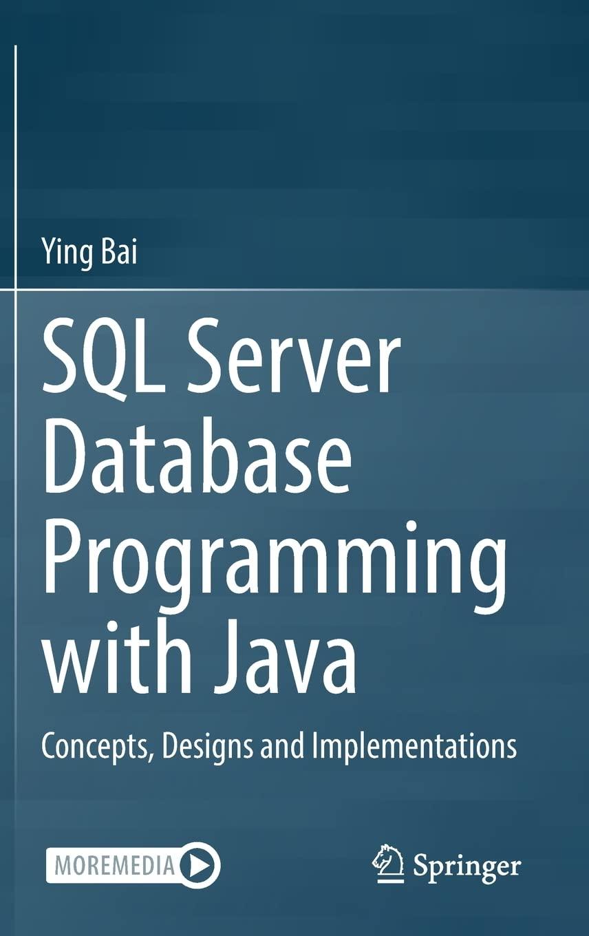 sql server database programming with java concepts designs and implementations 1st edition ying bai