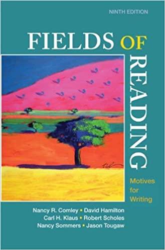 fields of reading motives for writing 9th edition nancy r. comley, david hamilton, carl h. klaus, robert