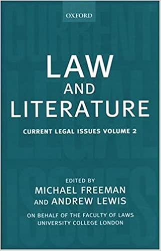 law and literature current legal issues volume 2 1st edition michael freeman, andrew d. e. lewis 0198298137,